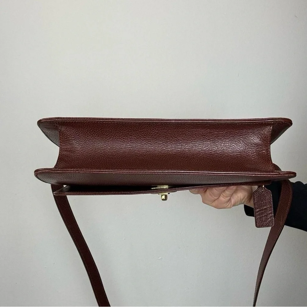 Vintage Coach Madison Royalton Pebbled Leather Maple Brown turn lock ITALY - Picture 4 of 7